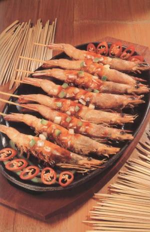 铁板串烧明虾