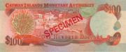 开曼群岛元1998年版100 Dollars面值——反面