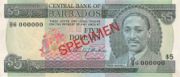 巴巴多斯元1975年版5 Dollars面值——正面
