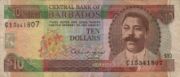 巴巴多斯元1995年版10 Dollars面值——正面