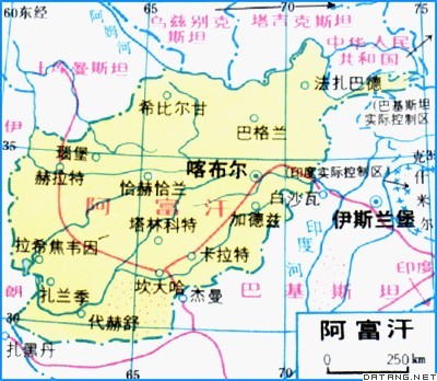 地图：阿富汗