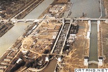 京杭运河淮安段船闸鸟瞰