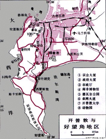 地图:开普敦与好望角地区