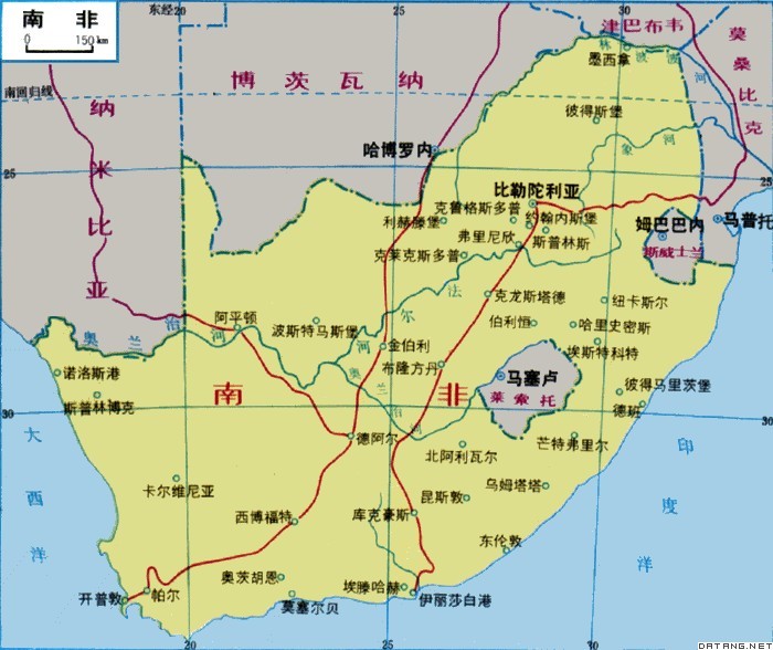 地图：南非