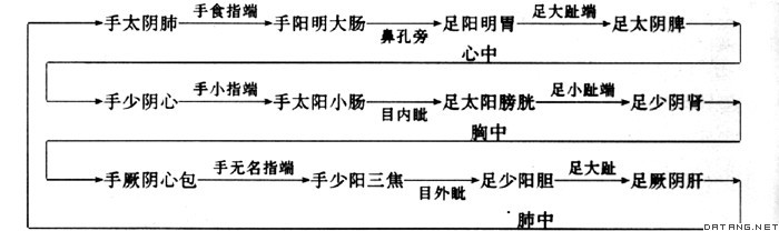 表：表2 十二脉流注次序表