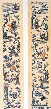 苏绣十二生肖图轴