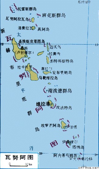 地图:瓦努阿图