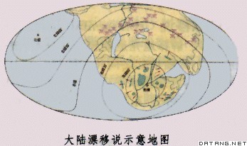 地图：大陆漂移说示意地图