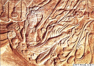 第三窟中心柱南侧飞天(北魏)